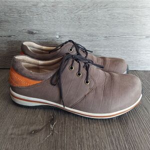 Alegria Alex Cafe/Orange Comfort Oxford Leather Shoes 42